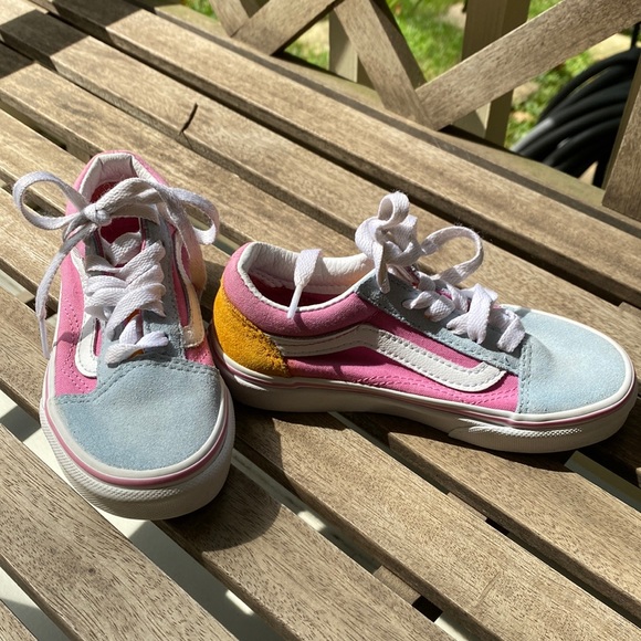 Children’s Old Skool Color Block Vans Sneakers - Picture 2 of 7